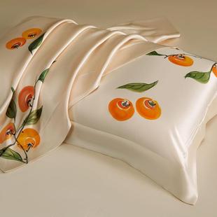 枕水人家22米绸手绘双面真丝枕套重磅丝10姆0蚕丝桑单人枕ZXT22HS