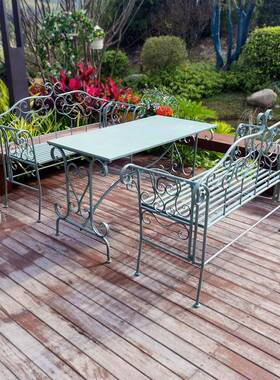 美式椅13574露天复休闲简约桌阳台小茶桌古铁艺户外桌庭院椅套装