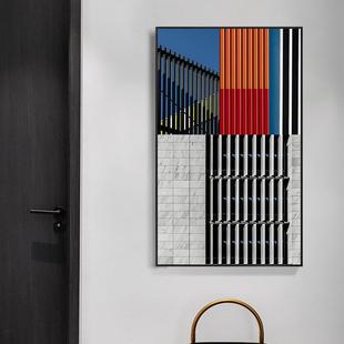 黑白色系现代抽象几客厅个性 509创画意书房建筑走何廊挂尽头轻