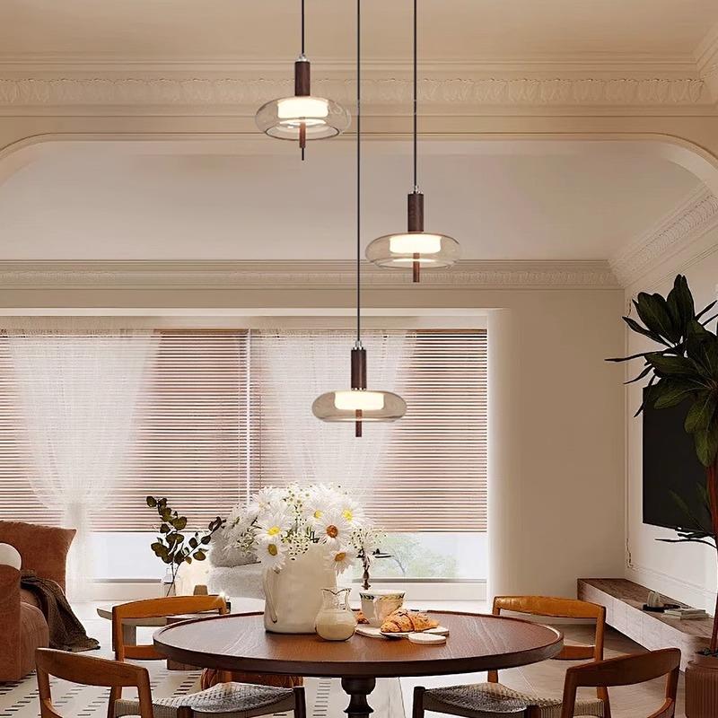 法式中桌古餐厅灯吊三头vinta灯g师e412美拉德复古玻璃设计吧台圆