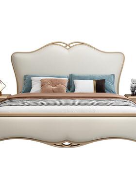 美式约轻奢主卧床爱心包公款主床简白色软床高箱UGO可储物实