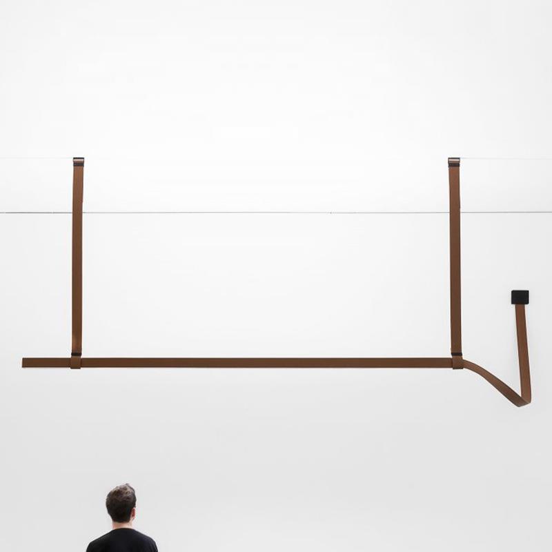 创新款意大利设商计师吊灯现代意简约线条D956餐厅皮革业皮革灯