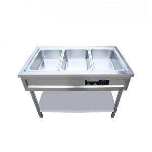 快蒸餐店售饭台台玻璃罩菜保温不锈钢保温售柜饭台129展示柜可加