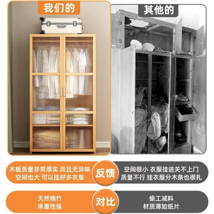 简易衣柜用卧室小户型带门防尘橱租房结耐用TKS2023爆衣家款小实
