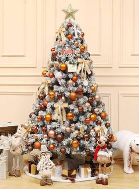 新款圣套诞树餐白色雪花树树家用仿真植绒落雪KSTC01圣节豪诞华装