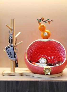 石榴多子多钥匙收纳葫芦福收纳摆装件玄关实用饰CS-808品进入口放