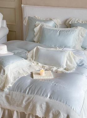 PJJ25050蕾丝公主风凉双法面莱赛四件套式刺绣春感夏季被套床上用