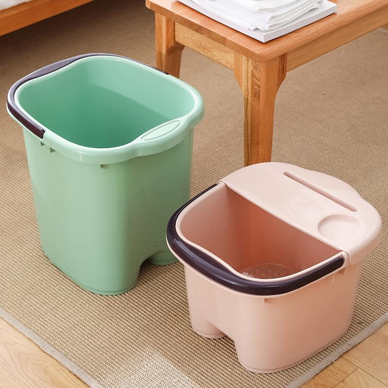 家用塑料简约时尚泡脚桶加高居家室内按摩足浴桶过小腿保温泡脚桶