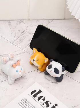 如果创意卡通熊猫手机支架摆件家居装饰品客厅桌面摆设手机座