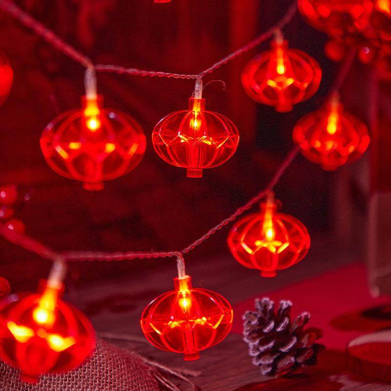 LED大红灯笼小挂件春节挂饰彩灯闪灯串灯灯串新年装饰可调光