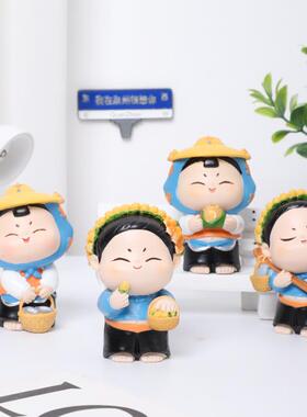 创意唐小圆桌面摆件公仔国潮家居装饰品泉州蟳蜅女旅游文创纪念品