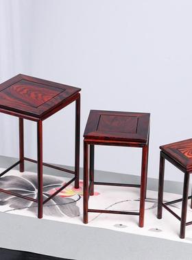 红木模型微型奇石玉器菖蒲茶具茶壶小花盆盆景茶桌摆件底座木托架