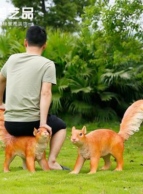 仿真松鼠挂件树脂摆件玻璃钢动物雕塑户外庭院花园林景观装饰小品