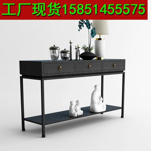 新中式玄关柜简约现代餐边柜门厅柜隔断客厅实木禅意装饰边柜定制