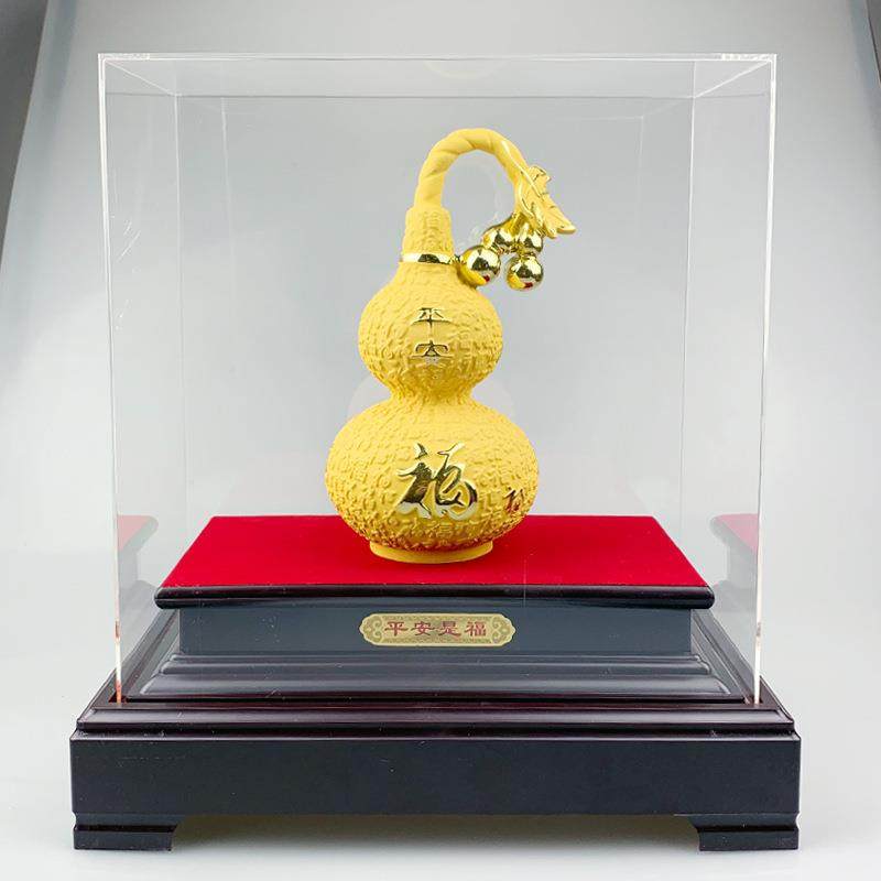 葫芦摆件 绒沙金平安是福葫芦摆件 创意保险公司年会酒会礼品