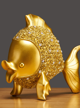 乔迁新居高档轻奢礼品年年有余金鱼摆件简约创意家居饰品玄关酒柜