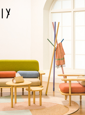 PIY衣帽架NUDE莫兰迪彩虹款挂衣架创意简约家用客厅衣架落地卧室