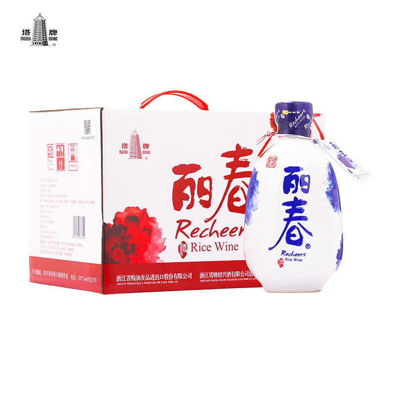 绍兴产塔牌丽春酒半干型花雕酒加饭酒黄酒375ml*6瓶整箱家庭聚会