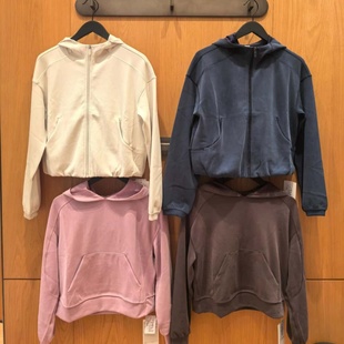 代购直邮 lululemon Softstreme™全拉链运动连帽卫衣外套女休闲