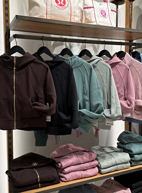 代购 lululemon/露露乐蒙 Scuba系列宽松休闲全拉链卫衣连帽衫女