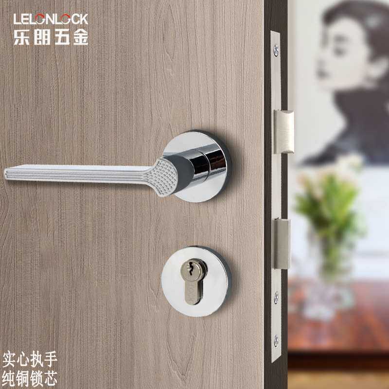 欧式锌合金分体锁 实心把手室内静音门锁 卧室磁吸木门执手锁
