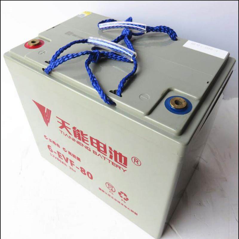 天能6-EVF-80免维电动汽车观光车环卫车拉坯车牵引车电池12V80AH