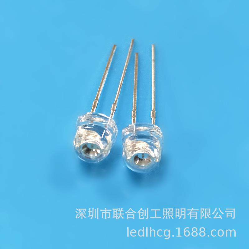 f5高亮草帽白发红光led灯珠5mm大杯草帽红光蓝光绿光黄光厂家直销