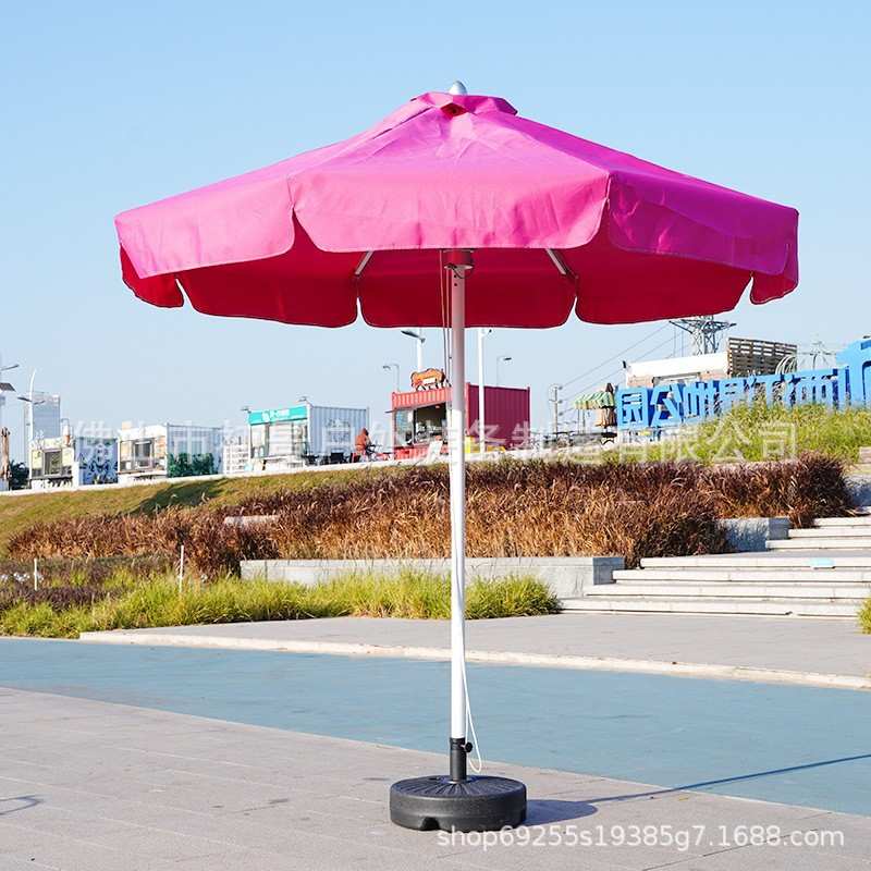 晴雨两用装饰玫红色粉色户外沙滩伞泳池遮阳伞网红沙滩打卡防晒椅