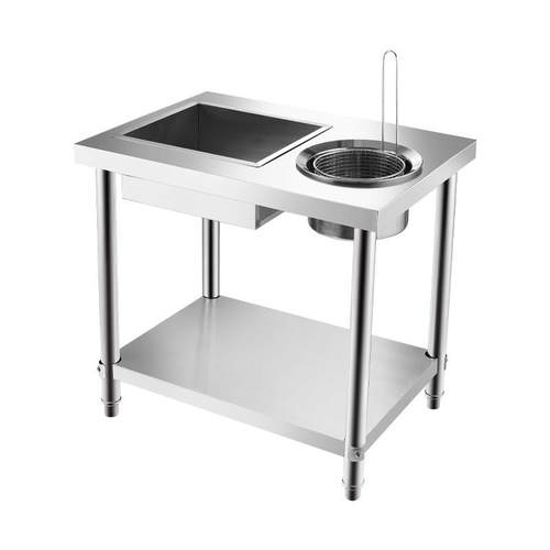 厨房设备商用裹粉台可拆装加厚不锈钢厨房裹粉工作台炸鸡汉堡设白