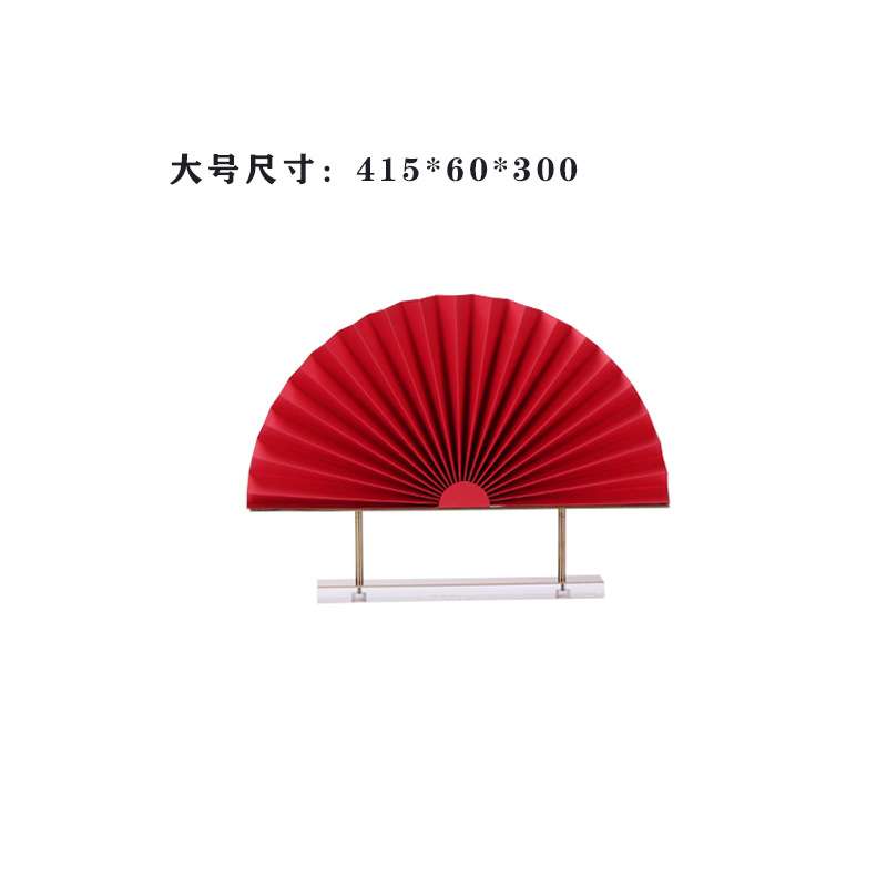 禅意新中式现代金属亚克力红色扇子折纸摆件客厅茶几书房艺术摆设