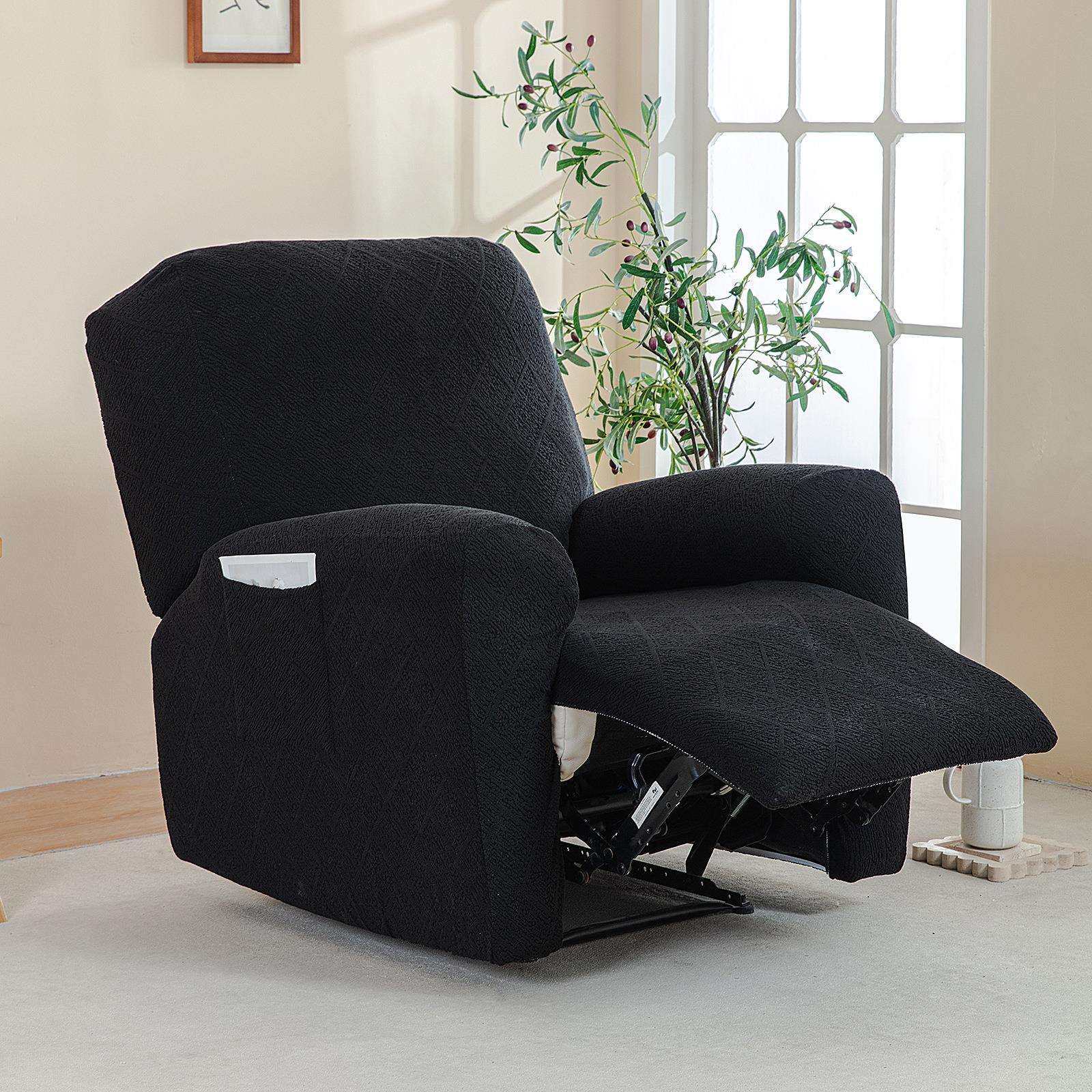 新款提花简约单人沙发民宿酒店样板间电动椅子套休闲躺椅沙发套罩