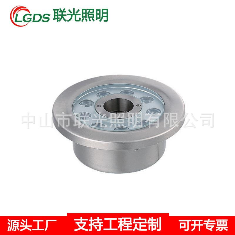 LED喷泉灯水底灯低压12V24V 水下射灯涌泉灯9W七彩变色水池景观灯