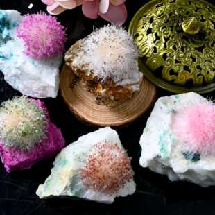 人造磷氯铅矿兔毛共生矿标水晶工艺品创意摆件东海水晶厂家