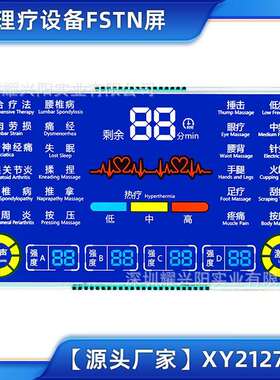家用智能理疗设备LCD液晶显示时间段码屏蓝屏彩色148x87.5 212794
