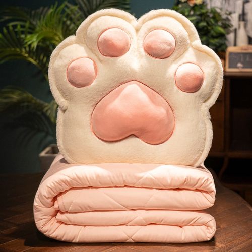 猫爪抱枕被子两用午休靠枕办公室午睡枕头空调毯子二合一车载加厚