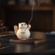 中式 饰 陶瓷可爱小猫胖橘香插线香沉香家居用品室内禅意香炉茶具装