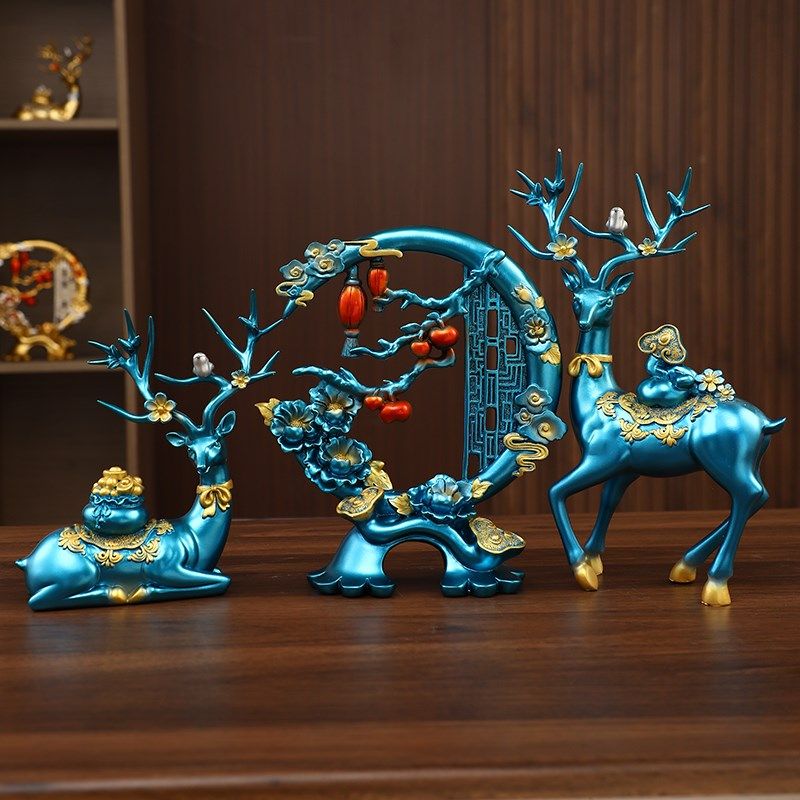 新中式招财福鹿轻奢高档电视柜客厅酒柜摆件店铺开业礼品新居乔迁,家居饰品,桌面摆件,淘宝优惠券,粉丝福利购,淘宝优惠卷