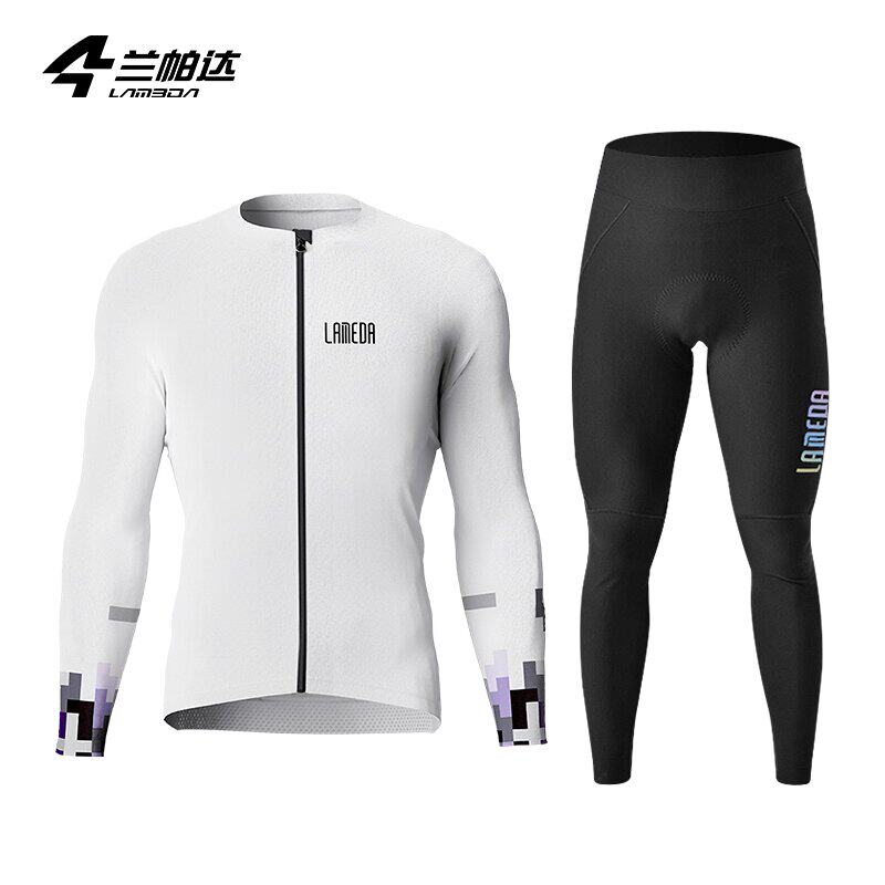 兰帕达春夏骑行服男长袖速干透气山地公路自行车骑行服长裤套装