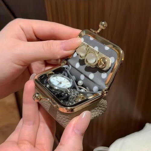 mini首饰包高档精致耳钉项链耳环戒指收纳盒旅行便携精致首饰盒子