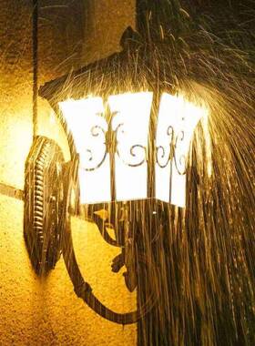 复古外灯露太阳能口33159双色台灯福字剑花别墅庭院门防水墙壁灯