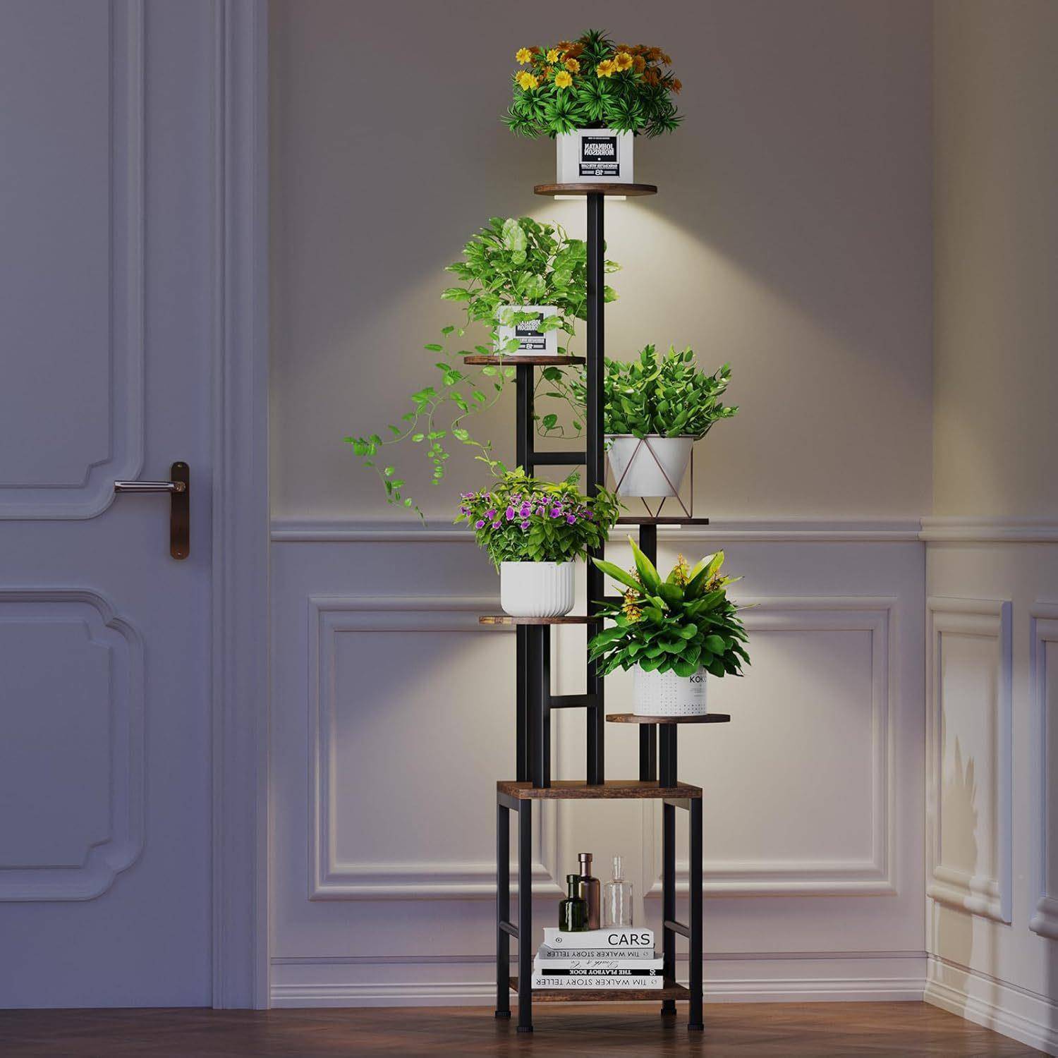 K6521室内物支架带生灯,6植层室内,金属植物架长带可调节光,线,客