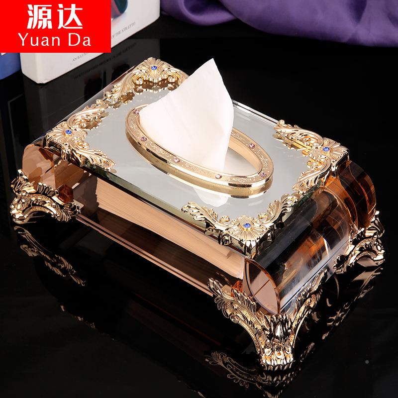 抽创意水晶餐巾纸巾盒客厅茶几轻奢美式盒个性纸344计感装饰摆设