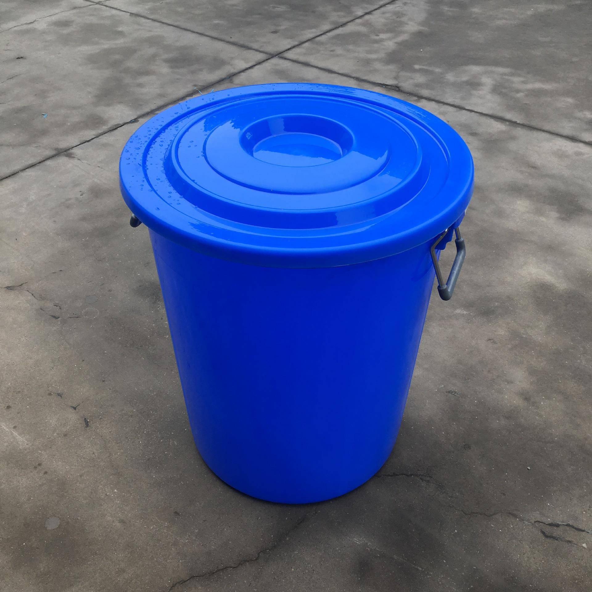 大号带铁把手料WOL食桶圆160L储水桶家用塑用桶带盖