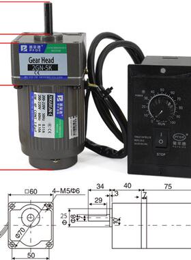6W22K0V微型交流减速电机2I6GN-C可正反转达WJT调速马含齿轮箱铜