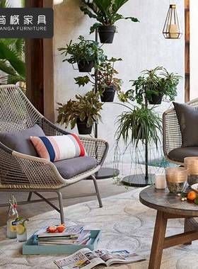 户外别12309墅庭院藤椅宿几组合台花园休闲桌椅茶酒店露民阳台桌