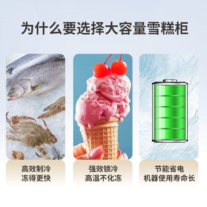 雪糕冰激柜商用透明玻璃凌盖推门市展示柜冰柜冷VVM藏拉冷冻超冰