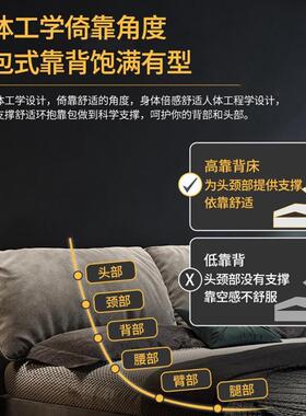 意现式极简大象耳朵科技婚绒GRL艺床代简约2布米x2米2双人主卧大