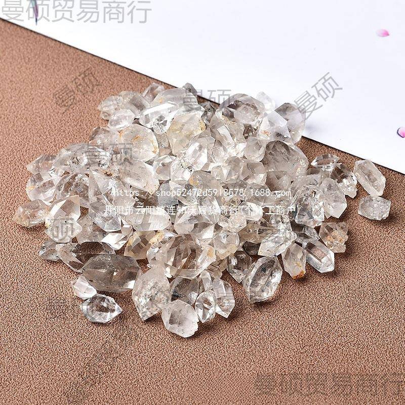 基蒙闪灵水晶原双尖白柱赫尔双石尖柱水晶双头钻欧式几何形LZQ白