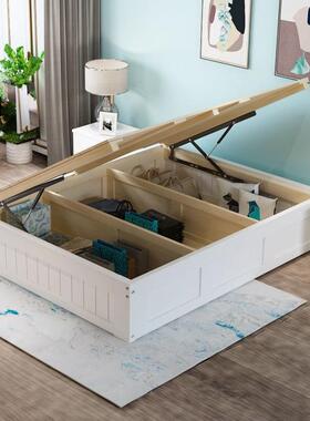 实木榻榻米床地台无床头FYY松气木单人双人床压收纳箱储物架高床