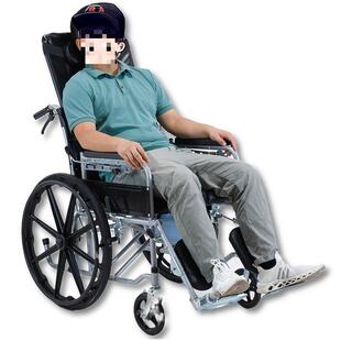 动201124225新便款全躺轮椅老人手轮椅可折坐叠可可躺可大小便坐